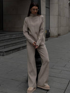 Solid Color Knit Loungewear Co-ord Set For Women 2026
