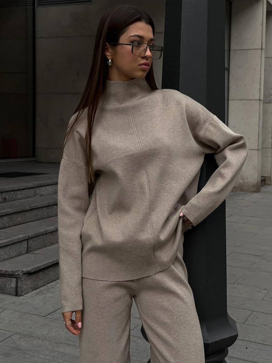 Solid Color Knit Loungewear Co-ord Set For Women 2026