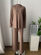 Solid Color Knit Loungewear Co-ord Set For Women 2026