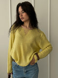 Distressed Neck Knit Pullover Sweater With Sequins For Women 2026