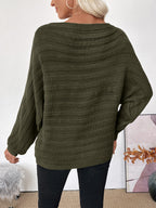 Off Shoulder Loose Fit Long Sleeve Knitted Sweater Top For Women 2026