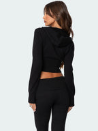 Knit Crop Zip Up Hoodie And Flared Pants Two Piece Co-ord Set For Women 2026