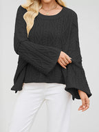Oversized Cable Knit Drop Shoulder Sweater For Women 2026