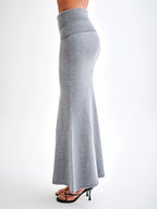 Ribbed Knit High Waist Bodycon Maxi Skirt For Women 2026