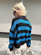 Striped V-Neck Crop Cardigan Knit Button Up Sweater For Women 2026