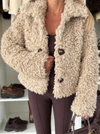 Teddy Fleece Jacket Curly Faux Fur Button Up Coat For Women 2026