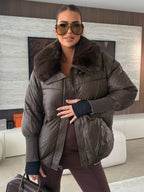 Cotton-padded Jacket Faux Fur Collar Warm Winter Coat For Women 2026