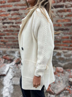 Knit Sleeve Patchwork Blazer For Women 2026