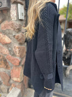 Knit Sleeve Patchwork Blazer For Women 2026