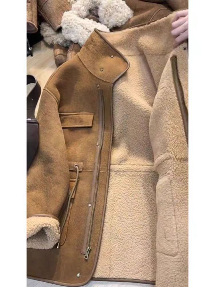 Vintage Warm Sherpa Lined Women__ Coat