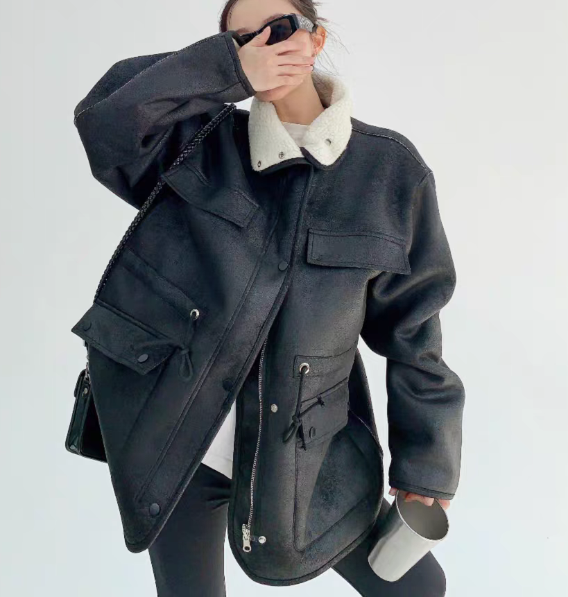 Vintage Warm Sherpa Lined Women__ Coat