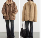 Vintage Warm Sherpa Lined Women__ Coat