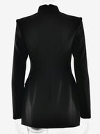 Modern Structured Button Up Slim Blazer Mini Dress For Women 2026
