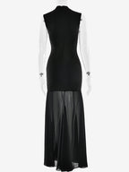 Elegant Keyhole Cutout High Neck Mermaid Maxi Dress For Women 2026