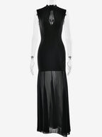 Elegant Keyhole Cutout High Neck Mermaid Maxi Dress For Women 2026