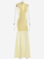 Elegant Keyhole Cutout High Neck Mermaid Maxi Dress For Women 2026