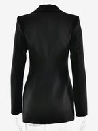 Modern Blazer Padded Shoulder Ruched Bodycon Mini Dress For Women 2026