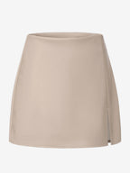 High Waist Faux Leather Side Slit Bodycon Mini Skirt For Women 2026