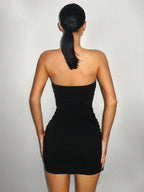 Deep V-neck Strapless Ruched Bodycon Sexy Mini Dress For Women 2026