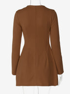 Minimalist Long Sleeve Mini Bodycon Dress For Women 2026