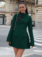 Minimalist Long Sleeve Mini Bodycon Dress For Women 2026