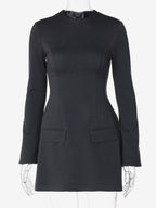 Minimalist Long Sleeve Mini Bodycon Dress For Women 2026