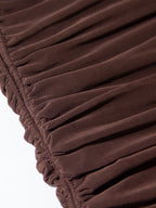 Sheer Lantern Sleeve Square Neck Ruched Bodycon Mini Dress For Women 2026