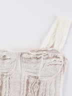 Sleeveless Lace Mermaid Maxi Dress With Bustier Detail For Women 2026