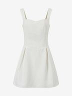White Sleeveless A-line Flare Mini Dress For Women 2026