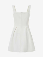White Sleeveless A-line Flare Mini Dress For Women 2026