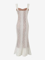 Sleeveless Lace Mermaid Maxi Dress With Bustier Detail For Women 2026