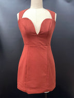 Deep V Neck Bodycon Mini Dress With Geometric Straps For Women 2026