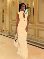 Keyhole Cutout Sleeveless Bodycon Maxi Dress For Women 2026