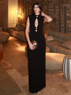 Keyhole Cutout Sleeveless Bodycon Maxi Dress For Women 2026