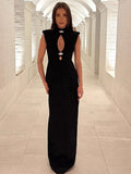 Keyhole Cutout Sleeveless Bodycon Maxi Dress For Women 2026