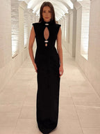 Keyhole Cutout Sleeveless Bodycon Maxi Dress For Women 2026