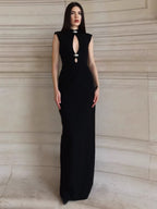 Keyhole Cutout Sleeveless Bodycon Maxi Dress For Women 2026