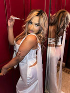 Rhinestone Lace Up Back Corset And Long Skirt Party 2-Piece Set For Women 2026