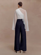 Asymmetric Chiffon Cape Sleeve Blouse For Women 2026