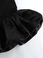 Off Shoulder Puff Hem Ruched Long Sleeve Bodycon Mini Dress For Women 2026