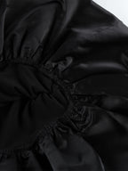 Off Shoulder Puff Hem Ruched Long Sleeve Bodycon Mini Dress For Women 2026