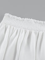Ruffle Trim V-Neck Flare Sleeve Tops And Smocked Waist Mini Skirt Two Piece Set 2026