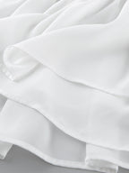 Ruffle Trim V-Neck Flare Sleeve Tops And Smocked Waist Mini Skirt Two Piece Set 2026