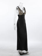 Elegant Lace V-Neck Slim Fit Slip Summer Long Dress For Women 2026