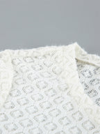 Knitted Hollow Out Slim Cardigan Top With Flare Sleeves For Women 2026