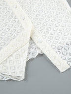 Knitted Hollow Out Slim Cardigan Top With Flare Sleeves For Women 2026