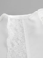 Satin Lace Trim V-Neck Tie Front Top And Mini Skirt 2-piece Set For Women 2026