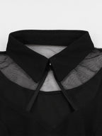 Mesh Patchwork Hollow Out Neckline A Line Skater Dress For Women 2026