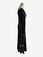 Off Shoulder Lace Long Sleeve Bodycon Maxi Dress For Women 2026