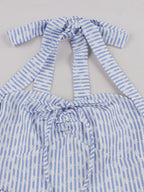 Striped Halter Neck Floral Print A Line Summer Sundress For Women 2026